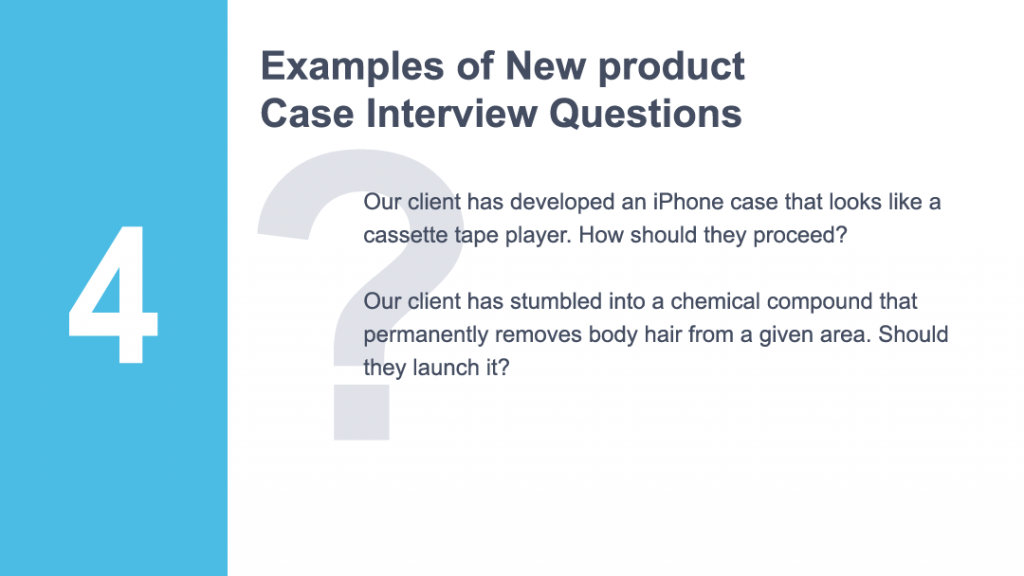 Examples of new product case interview questions
