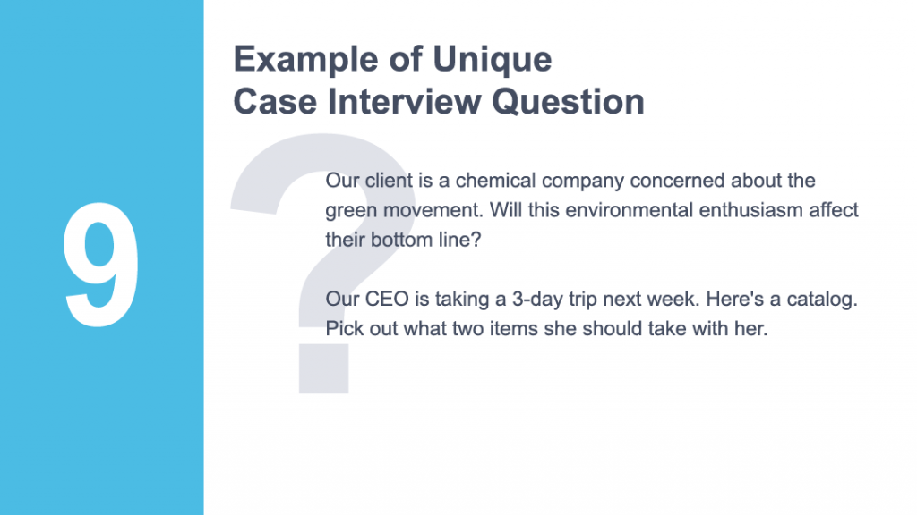 Examples of unique case interview questions